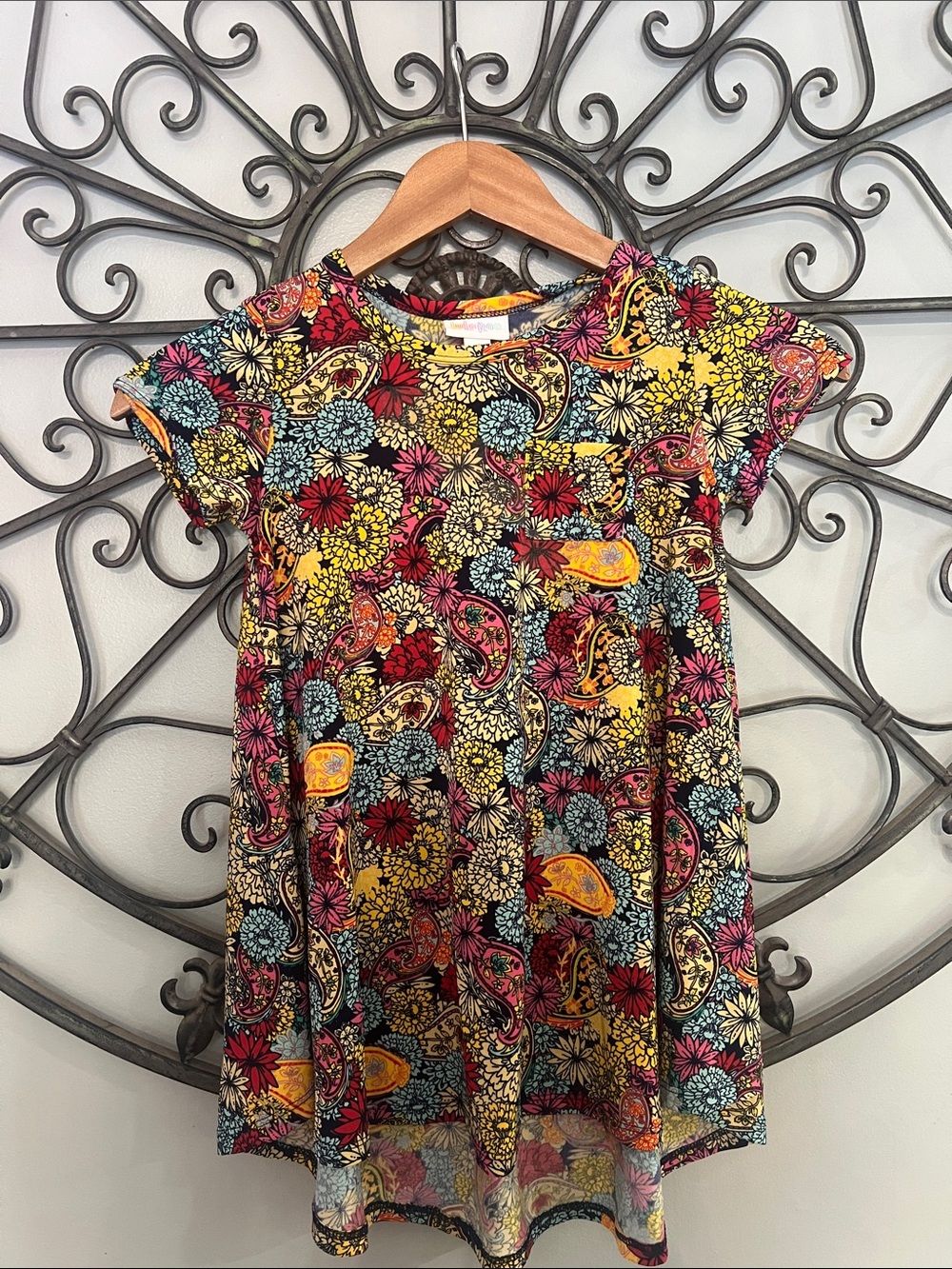 LuLaRoe Kids Multicolor Paisley & Floral Short-Sleeve Dress